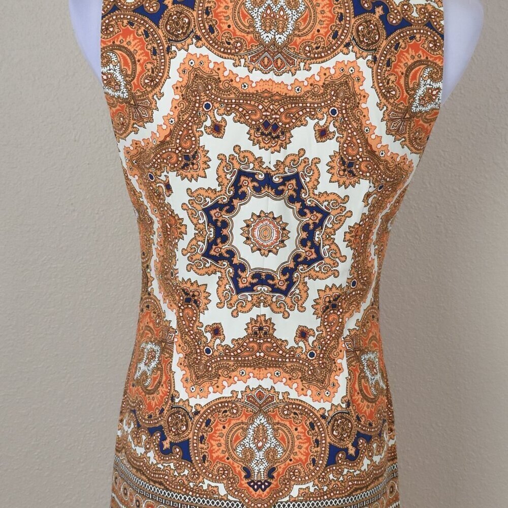 J. McLaughlin Gold Paisley Catalina Cloth Sophia Sheath Dress - S - Picture 4 of 10
